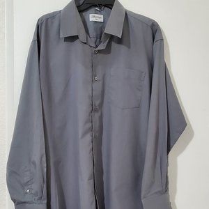 Berlioni Italy unisex dress shirt,gray,2XL,neck 18-18.5, great condition, cuffs.